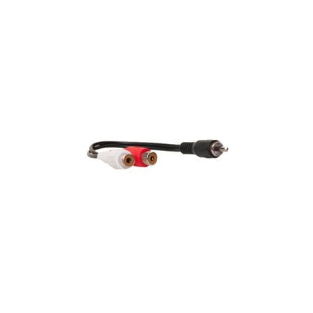 Cable Wholesale RCA Splitter / Adapter, RCA Male to Dual RCA Female, 6 inch 30R1-03360